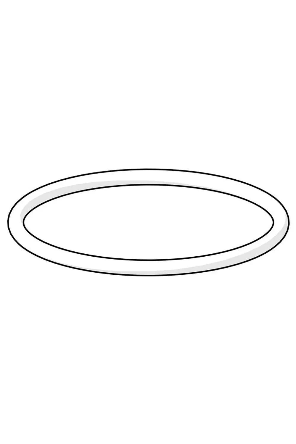 O-Ring in ovaler Form, dargestellt in schwarz-weiß, abgebildet ohne weitere Details über Maße oder spezifische Merkmale. Marke HANSA ist im Kontext des O-Rings relevant.